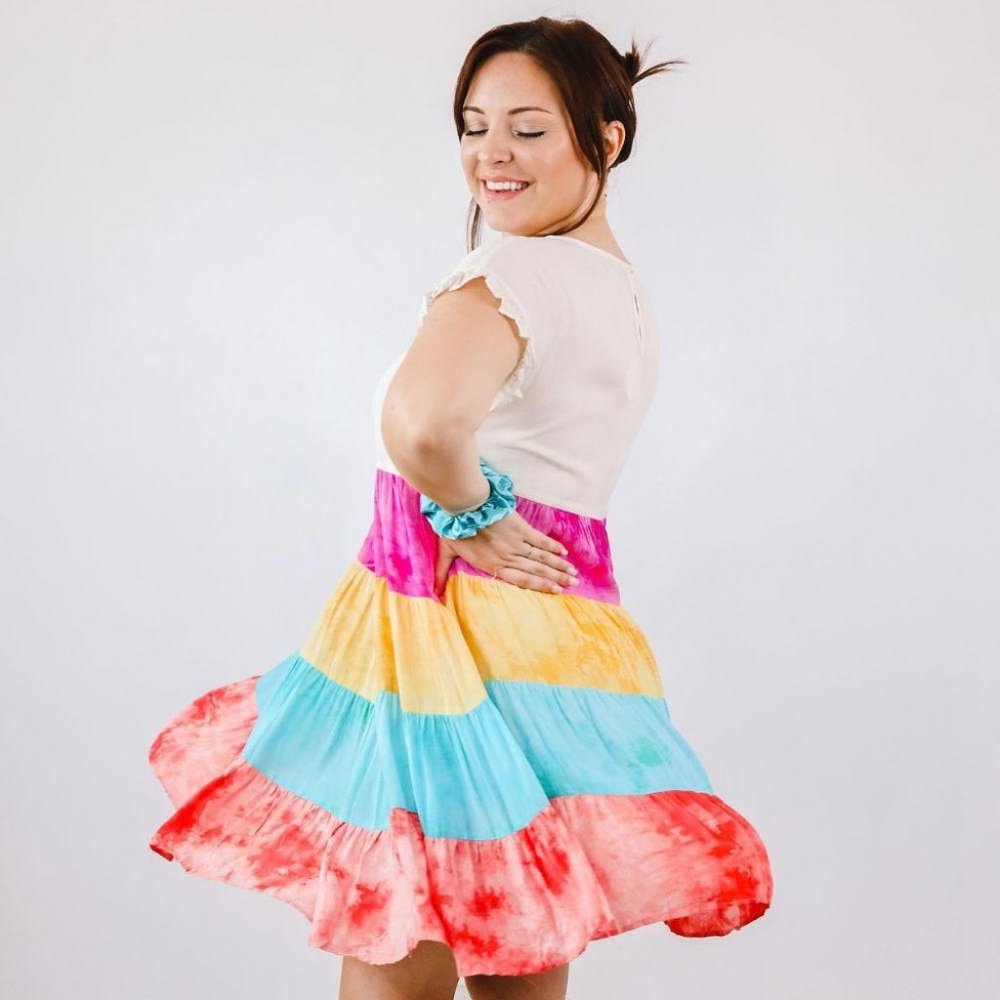 HOLA BEAUTIES COLORFUL TIERED DRESS